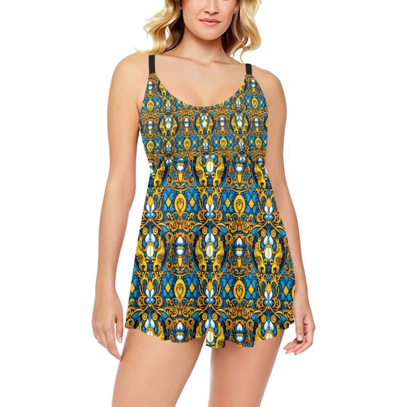 Chest Pleat Swim Dress (S31)