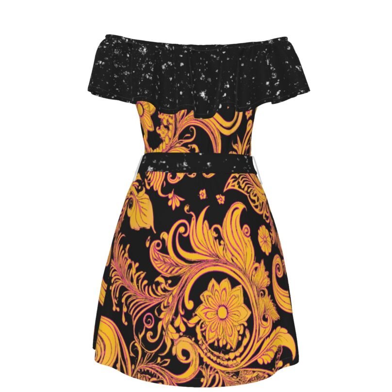 bellabreed Print Women's Off-shoulder Dress With Ruffle - Image 2