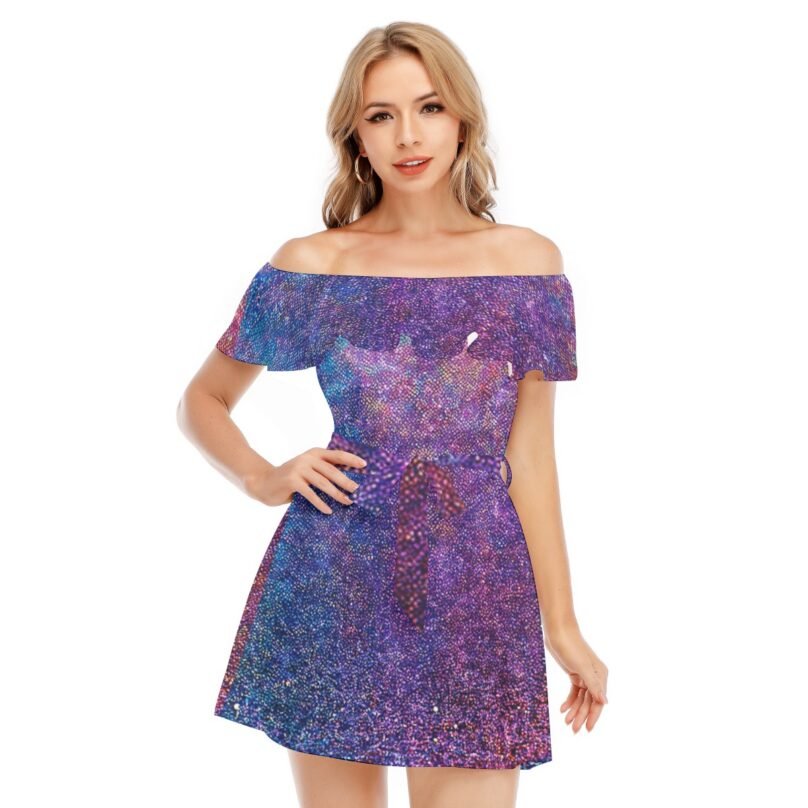 Bellabreed Print Women's Off-shoulder Dress With Ruffle