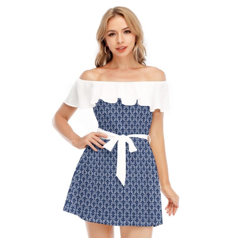 bellabreed Print Women's Off-shoulder Dress With Ruffle