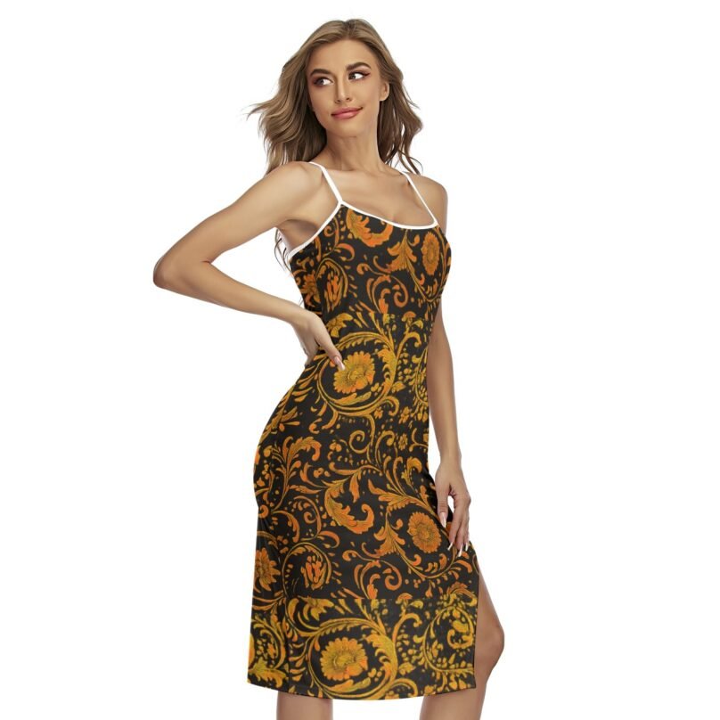 Bellabreed  Print Women's Back Cross Cami Dress - Image 3