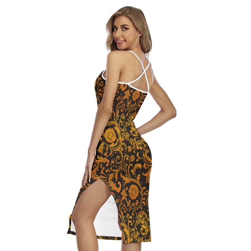 Bellabreed  Print Women's Back Cross Cami Dress - Image 4