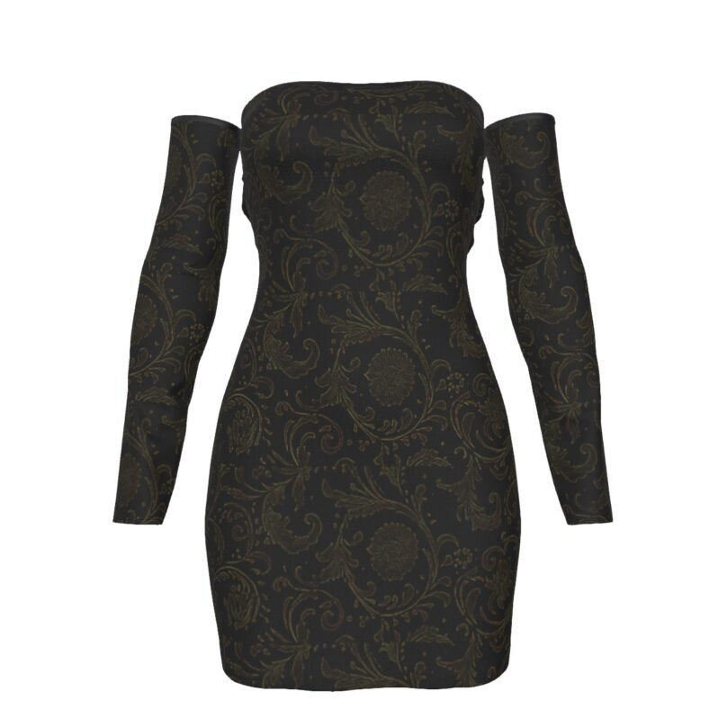bellabreed Print Women's Off-shoulder Back Lace-up Dress
