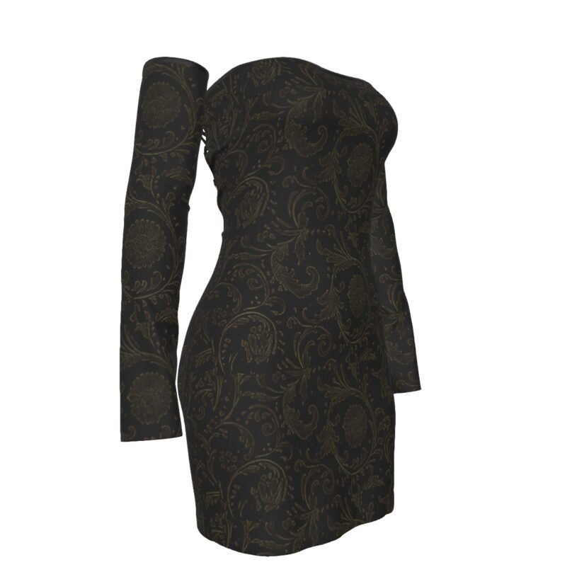 bellabreed Print Women's Off-shoulder Back Lace-up Dress - Image 3