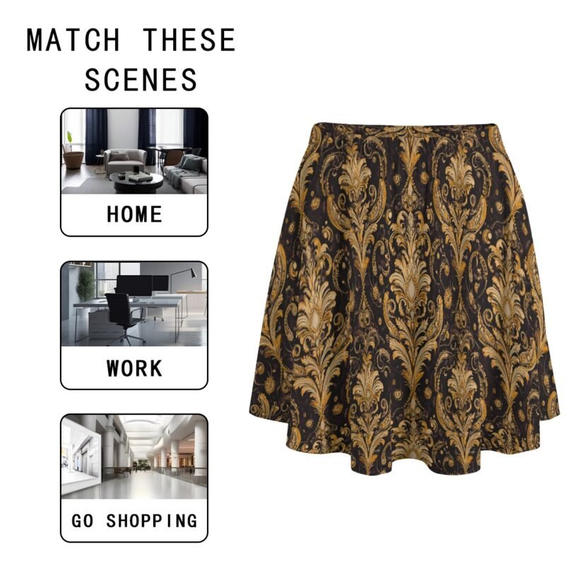 Bellabreed Print  Women's Bazyrey Skirts With pocket - Image 5