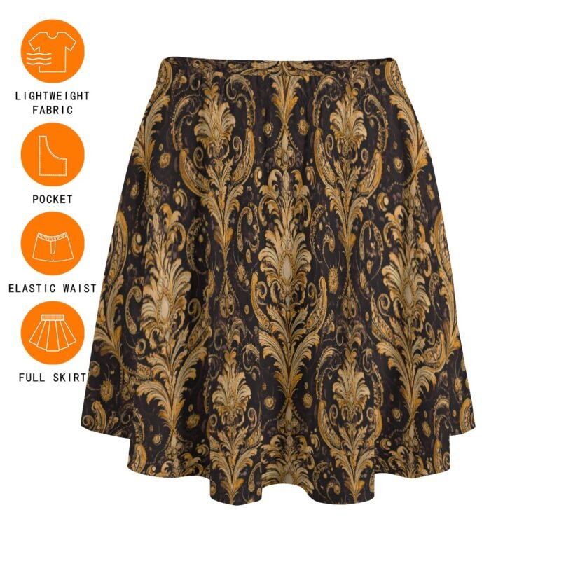 Bellabreed Print  Women's Bazyrey Skirts With pocket - Image 6